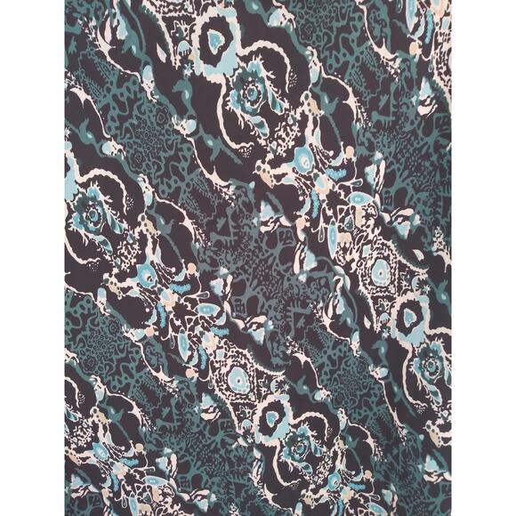 Cato Blue & Black Tribal Pattern Flowly Cottage Core Midi Skirt Fairy Sz Large - Picture 10 of 11